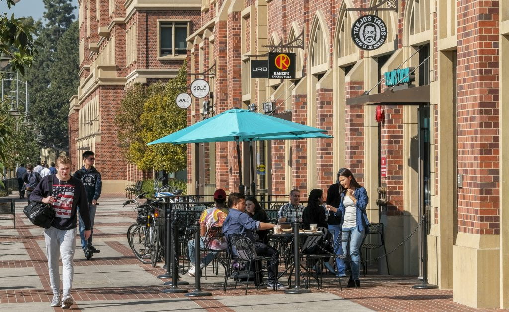 Street level retail at the USC Village